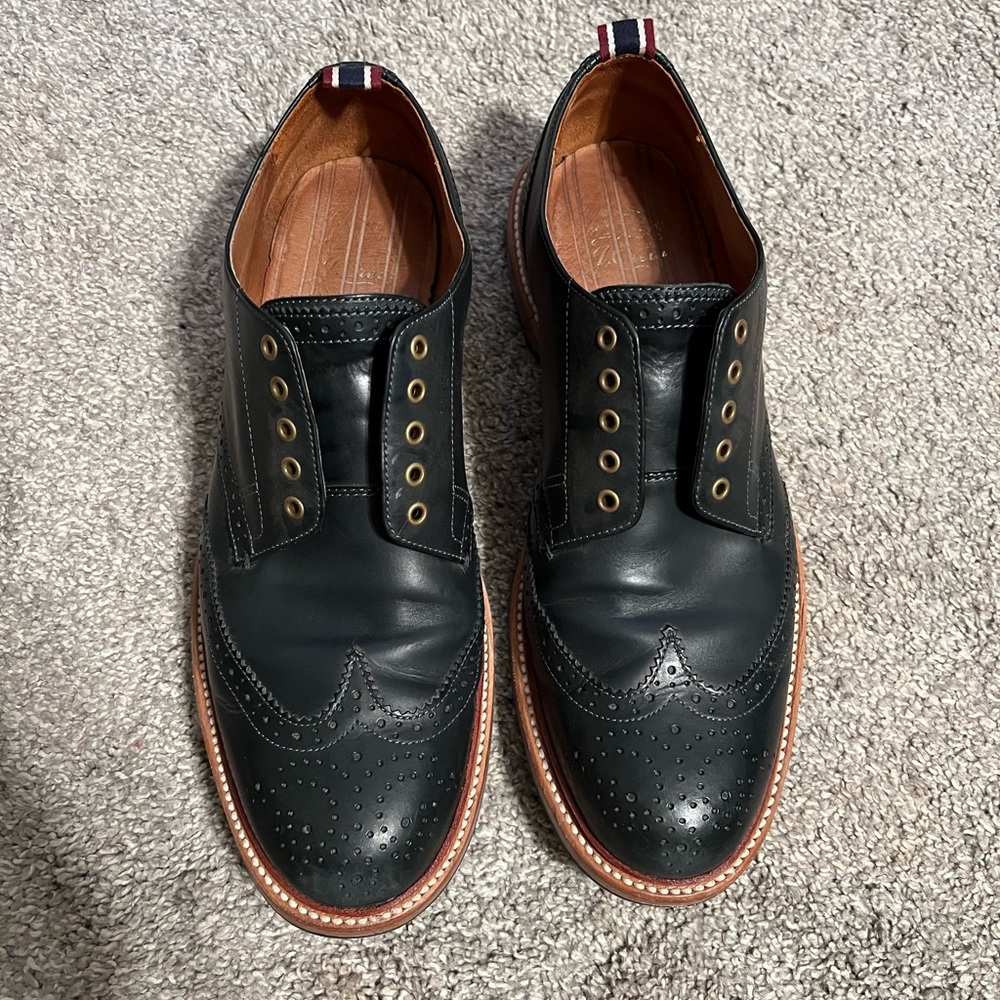 JCrew Wingtip Dress Shoes in Navy